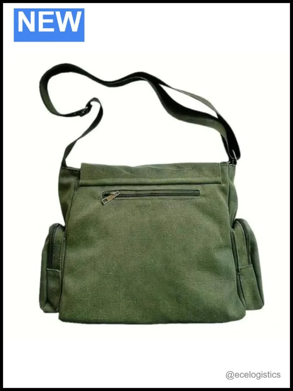 Pattern Canvas Messenger Bag Crossbody Shoulder Bag with Pockets